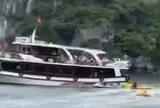 CLIP: Tàu vỏ gỗ chìm trên vịnh Lan Hạ, một phụ nữ tử vong