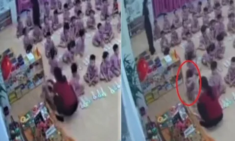 Clip cô giáo “tác động” vào đầu trẻ mầm non gây xôn xao dư luận: Nhà trường nói gì?
