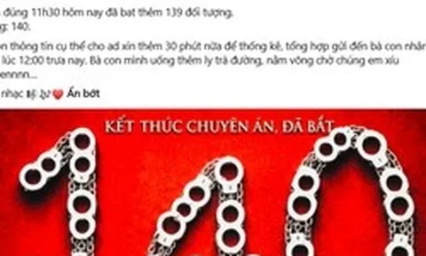 Fanpage Phòng, chống ma túy - Công an TP. Hồ Chí Minh (PC04) đăng thông báo nóng giữa trưa, con số 140 là tâm điểm