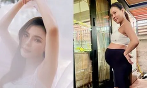 Thúy Diễm mang bầu lần 2 tăng 18kg, được ông xã khen "bầu xinh đẹp nhất trong cuộc đời"