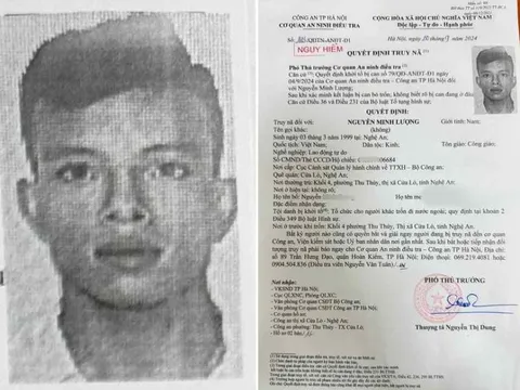 Truy nã Nguyễn Minh Lượng SN 1999