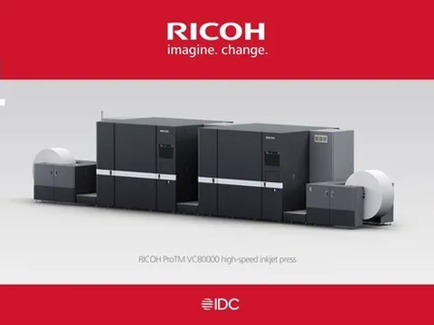 Ricoh tiếp tục được xếp hạng Leader lần thứ ba trong báo cáo IDC MarketScape về thị trường in phun tốc độ cao toàn cầu