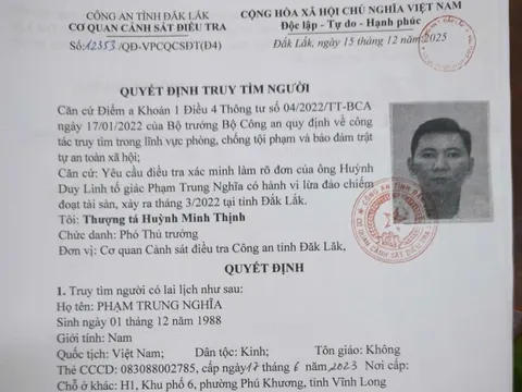 Ai thấy Phạm Trung Nghĩa ở đâu, trình báo ngay theo số 094.436.1717